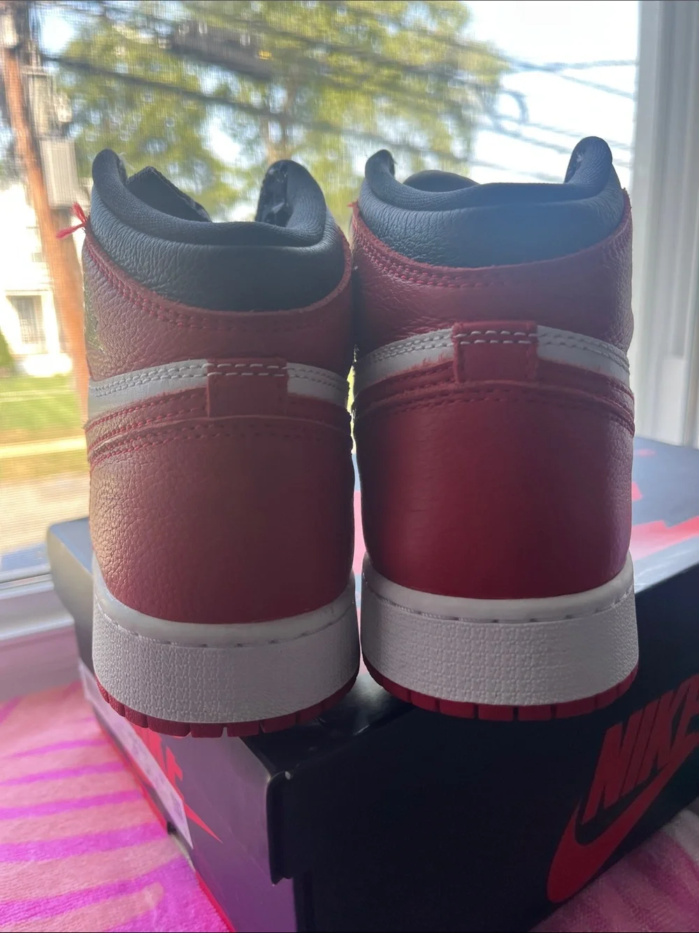 Nike Red, White & Black High-Top Basketball Sneakers